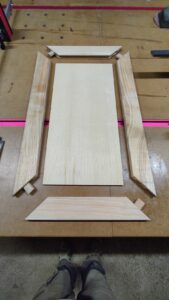 Meuble lave main pour des toilettes à Perche en Nocé 61 par l'Atelier Bois Robain