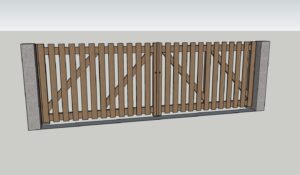 Fabrication et installation d'un portail en chêne sur mesure à perche en nocé 61 par l'Atelier Bois Robain